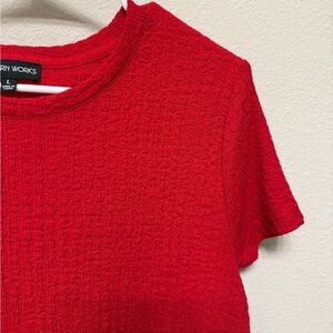 NWOT Modern Works textured red short sleeved top, size Large
